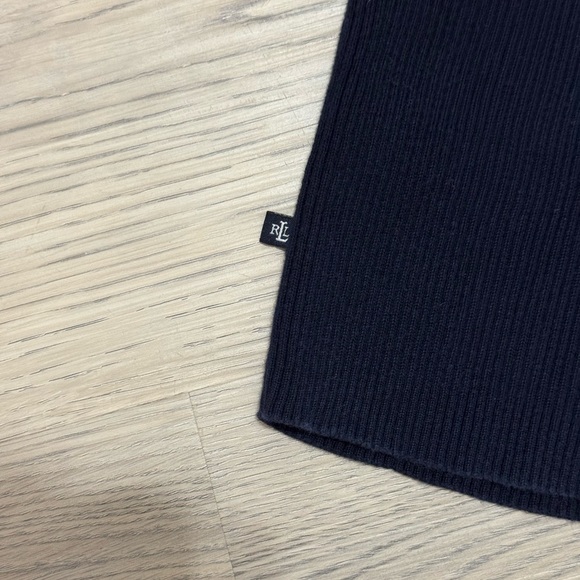 Vintage Lauren Ralph Lauren Quarter Zip Knit Sweater Navy Blue & Gold Women’s XL - Picture 3 of 7